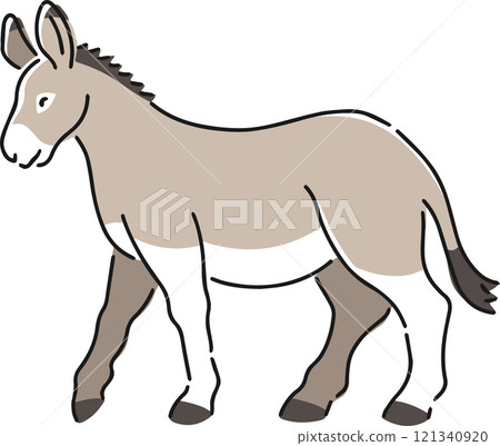 Hand drawn donkey illustration 121340920