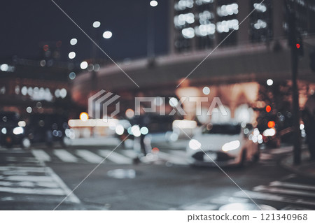 Night road blurred landscape 121340968