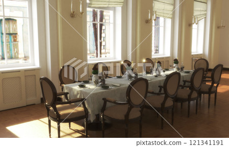 residential interior visualization, 3D illustration, cg 121341191