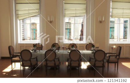 residential interior visualization, 3D illustration, cg 121341192