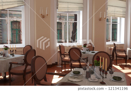 residential interior visualization, 3D illustration, cg residential interior visualization, 3D illustration, cg 121341196