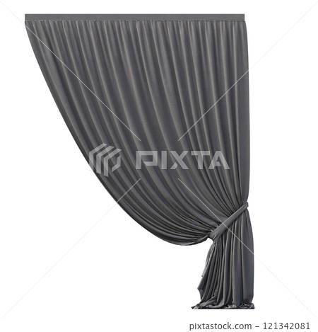 curtain isolated on a transparent background, interior decorations, 3D illustration, cg render curtain isolated on a transparent background, interior decorations, 3D illustration, cg render 121342081