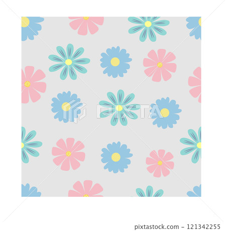 colorful seamless pattern with beautiful flowers, hand drawn. colorful seamless pattern with beautiful flowers, hand drawn. 121342255