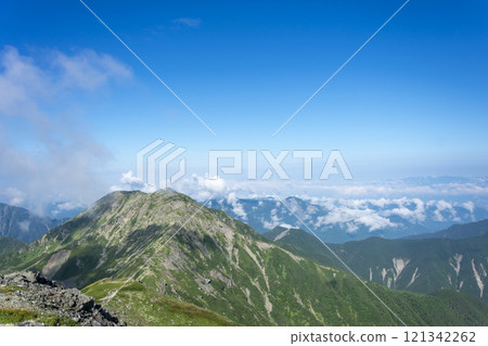 從南阿爾卑斯山芥澤山山頂看到的風景 從南阿爾卑斯山芥澤山山頂看到的風景 121342262