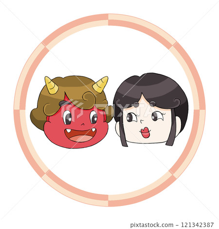 Setsubun demon and good fortune illustration Setsubun demon and good fortune illustration 121342387