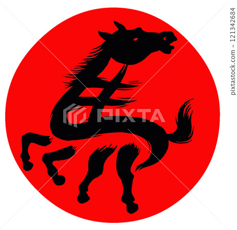 2026 Year of the Horse, New Year's card parts illustration and original characters 2026 Year of the Horse, New Year's card parts illustration and original characters 121342684