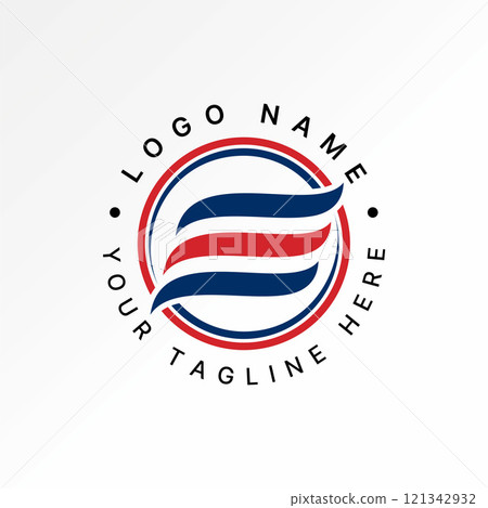 Logo design graphic concept creative premium vector stock image graphic three swoosh wave initial E font circle connect monogram typography sport tech 121342932