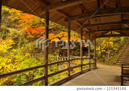 六峽溫泉的秋葉 121343188