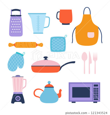 kitchen tools set, flat style 121343524