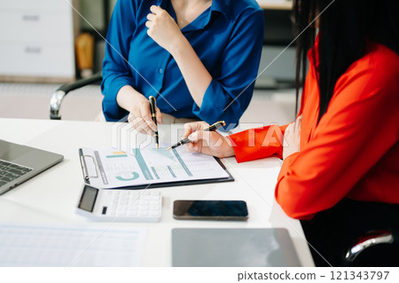 Business team meeting. professional investor working new start up project. Finance task. 121343797