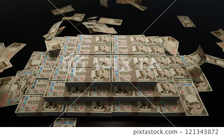 10,000 yen bills falling from the sky 10,000 yen bills falling from the sky 121343872