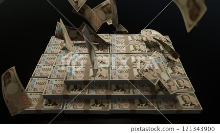 10,000 yen bills falling from the sky 10,000 yen bills falling from the sky 121343900