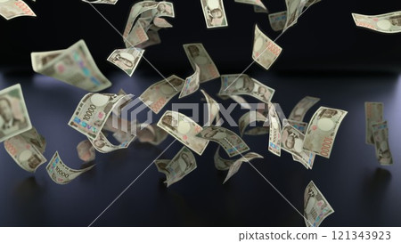 10,000 yen bills falling from the sky 10,000 yen bills falling from the sky 121343923