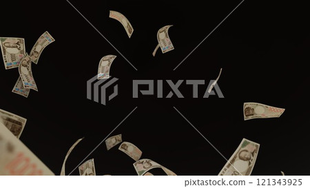 10,000 yen bills falling from the sky 10,000 yen bills falling from the sky 121343925