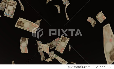 10,000 yen bills falling from the sky 10,000 yen bills falling from the sky 121343929