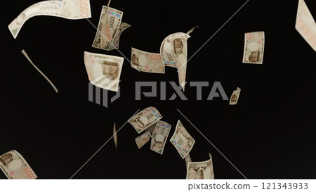 10,000 yen bills falling from the sky 10,000 yen bills falling from the sky 121343933