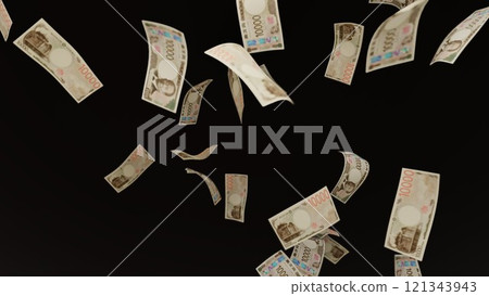 10,000 yen bills falling from the sky 10,000 yen bills falling from the sky 121343943