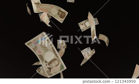 10,000 yen bills falling from the sky 10,000 yen bills falling from the sky 121343950