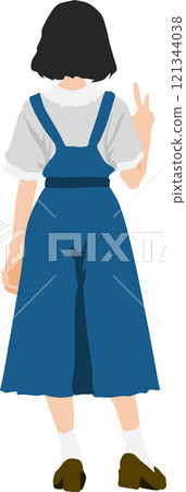 Illustration of a woman from behind Illustration of a woman from behind 121344038