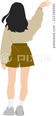 Illustration of a woman from behind Illustration of a woman from behind 121344040