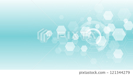 Vector hexagon technology background. 121344279