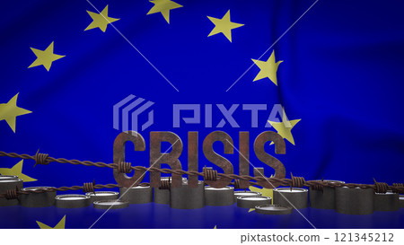 The Euro crisis for Business concept 3d rendering. The Euro crisis for Business concept 3d rendering. 121345212