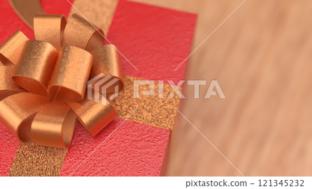 The Red gift box for celebration or holiday concept  3d rendering. 121345232