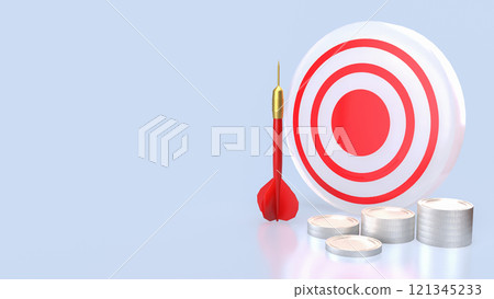 The Dart and coins for Business concept 3d rendering. 121345233