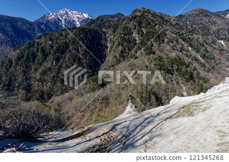 從日向山/岡瓦拉山看到的殘留積雪的甲駒岳 121345268