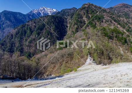 Mt. Kaikoma with snow remaining as seen from Mt. Hinata and Mt. Gangawala 121345269