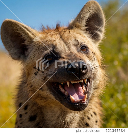 鬣狗的特寫圖像 121345384