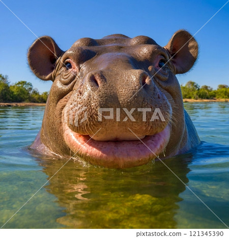 Close-up of a hippopotamus 121345390