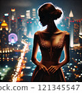 Woman posing in a dress 121345547