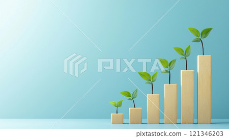 象徵生長和發展的圖表和植物 象徵生長和發展的圖表和植物 121346203
