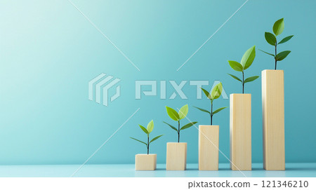 象徵生長和發展的圖表和植物 象徵生長和發展的圖表和植物 121346210