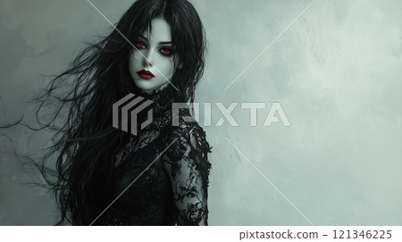 誘人的女吸血鬼肖像 誘人的女吸血鬼肖像 121346225