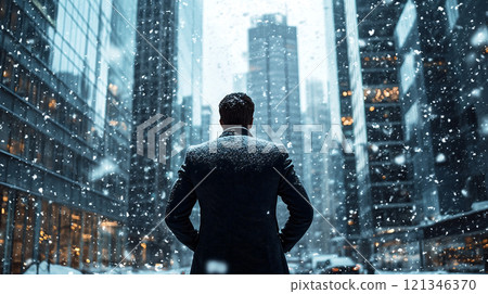 看著雪城的商人的背影 121346370