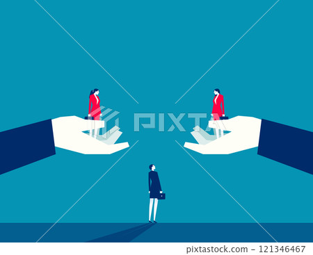 Business contemplation and choice. Business vector flat style Business contemplation and choice. Business vector flat style 121346467