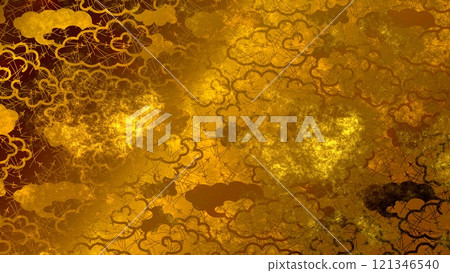 Golden Japanese pattern background 121346540