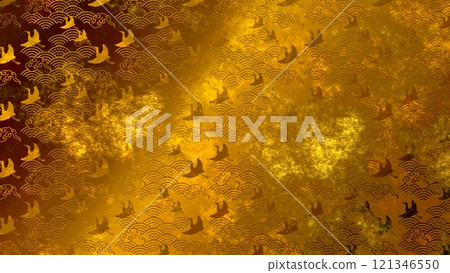 Golden Japanese pattern background Golden Japanese pattern background 121346550