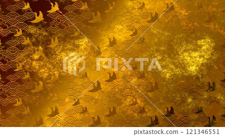 Golden Japanese pattern background Golden Japanese pattern background 121346551