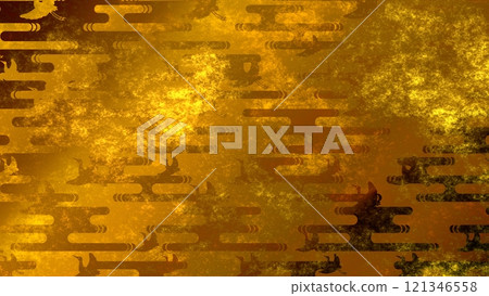 Golden Japanese pattern background Golden Japanese pattern background 121346558