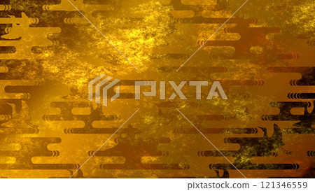 Golden Japanese pattern background Golden Japanese pattern background 121346559
