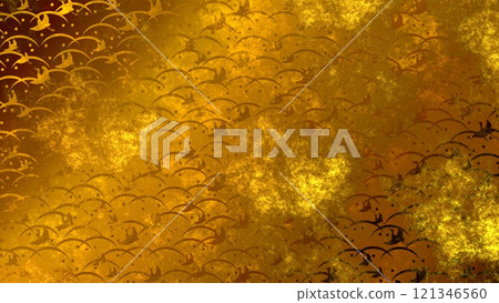 Golden Japanese pattern background Golden Japanese pattern background 121346560