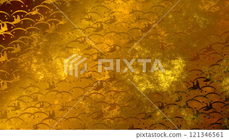 Golden Japanese pattern background Golden Japanese pattern background 121346561
