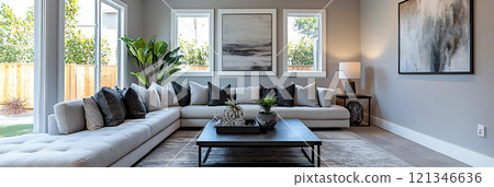 Modern, sophisticated and bright living room Modern, sophisticated and bright living room 121346636