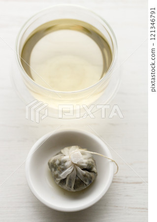 cup of hot tea and tea bag cup of hot tea and tea bag 121346791