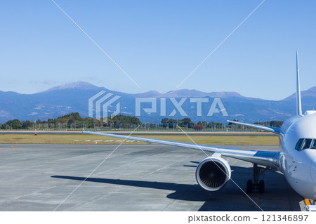 View of the Kirishima Mountains from Kagoshima Airport 121346897
