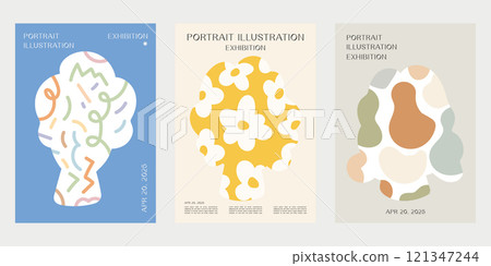 Event poster template design. Portrait poster design. Modern portrait illustration for poster, banner, festival poster, cover, background and media design. Event poster template design. Portrait poster design. Modern portrait illustration for poster, banner, festival poster, cover, background and media design. 121347244