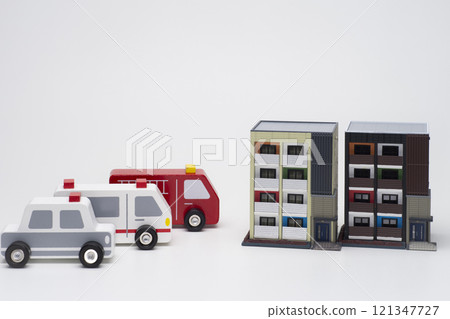 An ambulance rushed to the one-room apartment An ambulance rushed to the one-room apartment 121347727